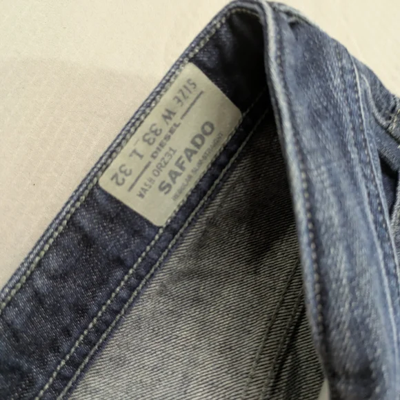 Diesel Safado Dark Wash Blue Fade 0RZ31 Regular Slim Straight Jeans Men's 33x32